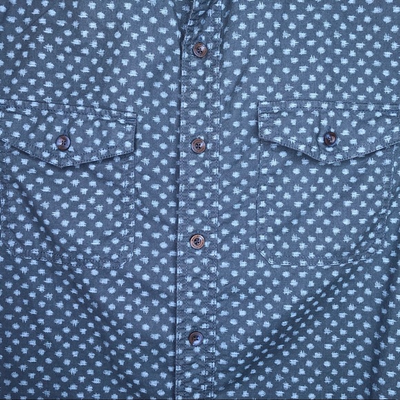 Woolrich Blue Collared Short Sleeve Medium - Picture 4 of 6